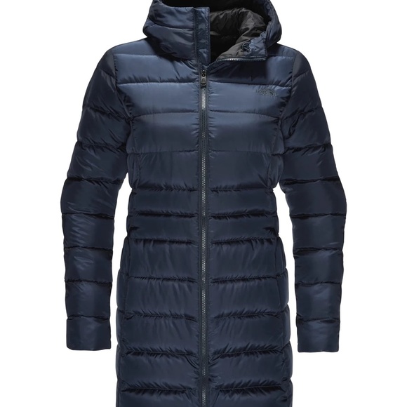 THE NORTH FACE S Gotham parka navy blue coat puffer feather - Picture 2 of 5